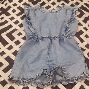 Girl denim romper